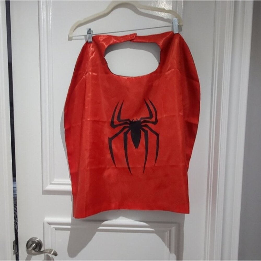 SPIDERMAN Satin Cape In Red + Blackz- Like New- Junior